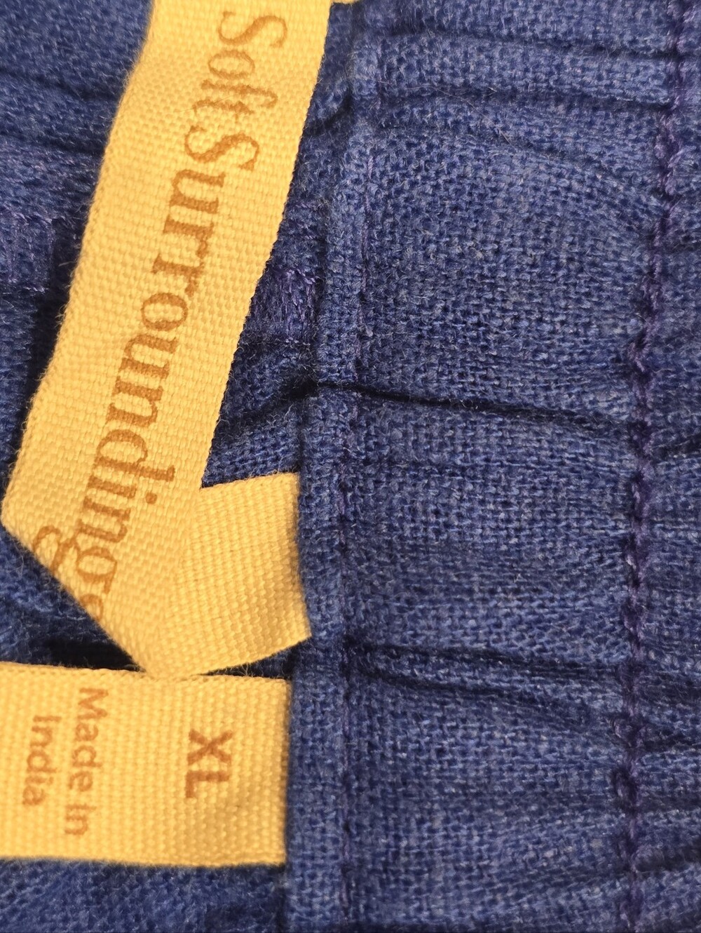 Soft Surroundings Women's Blue Straight Shorts Linen Viscose Stretch Sz XL NWT - Picture 5 of 7